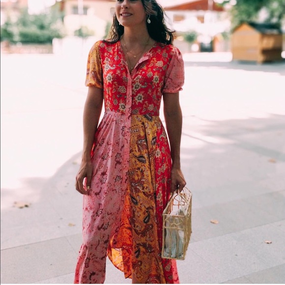 BLOGGERS FAV! ZARA NWT Patchwork Dress - Picture 2 of 8